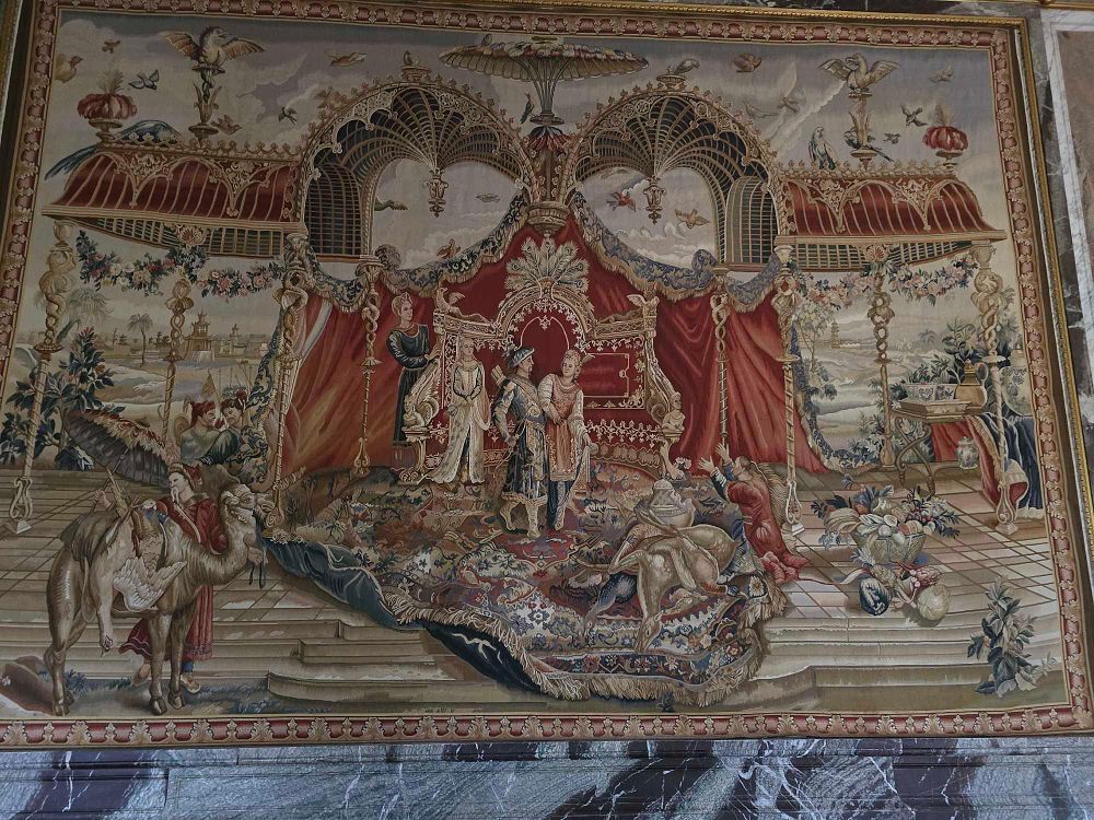 Lot 2064: A Louis XIV Beauvais Tapestry, 'The Audience of the Emperor' (or 'The Chinese Prince's Audience'), from the series The Story of the Emperor of China, Late 17th Century