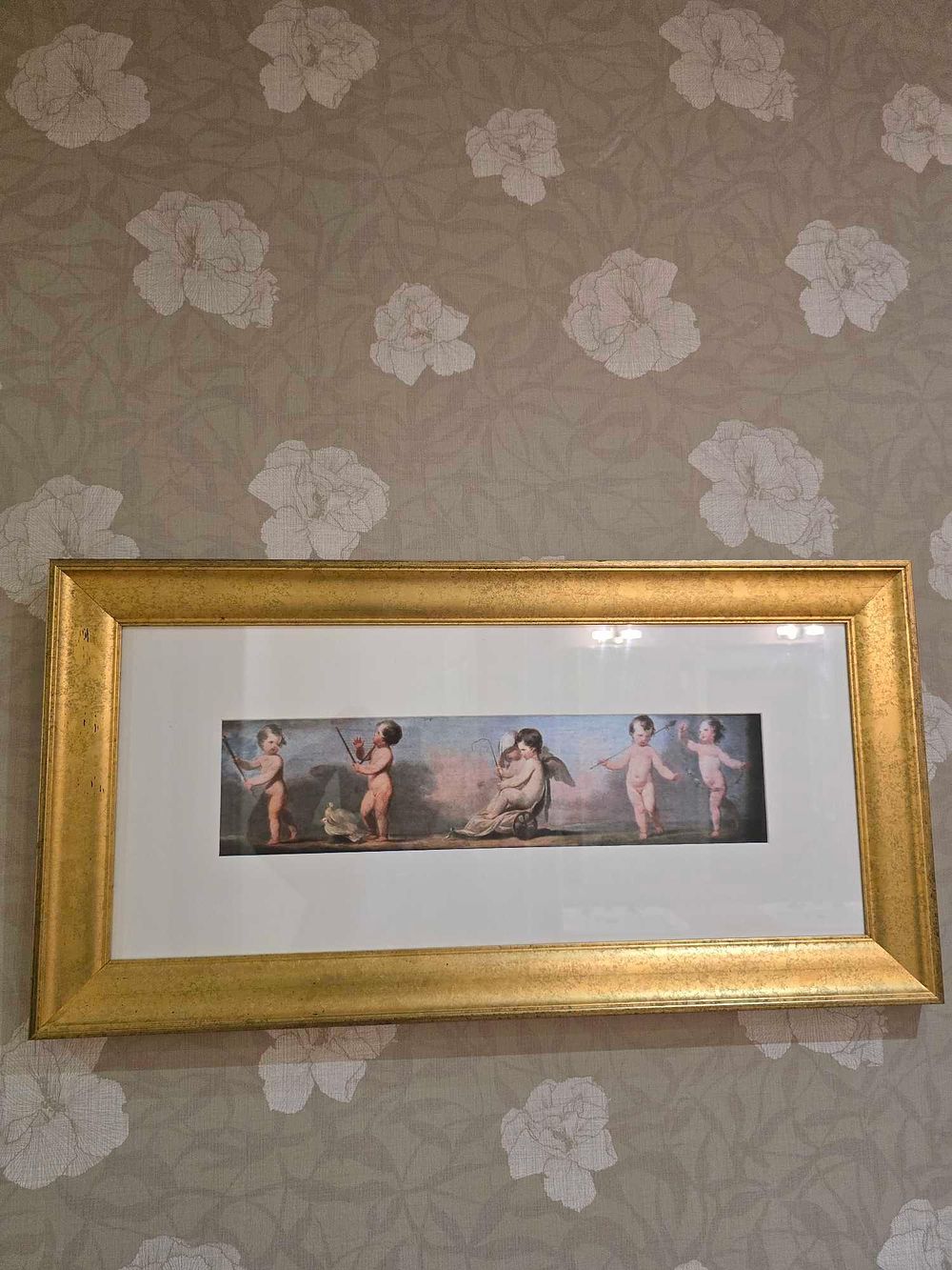 Lot 2069: A Framed Print Depicting a Frieze of Putti, 18th/19th Century Style