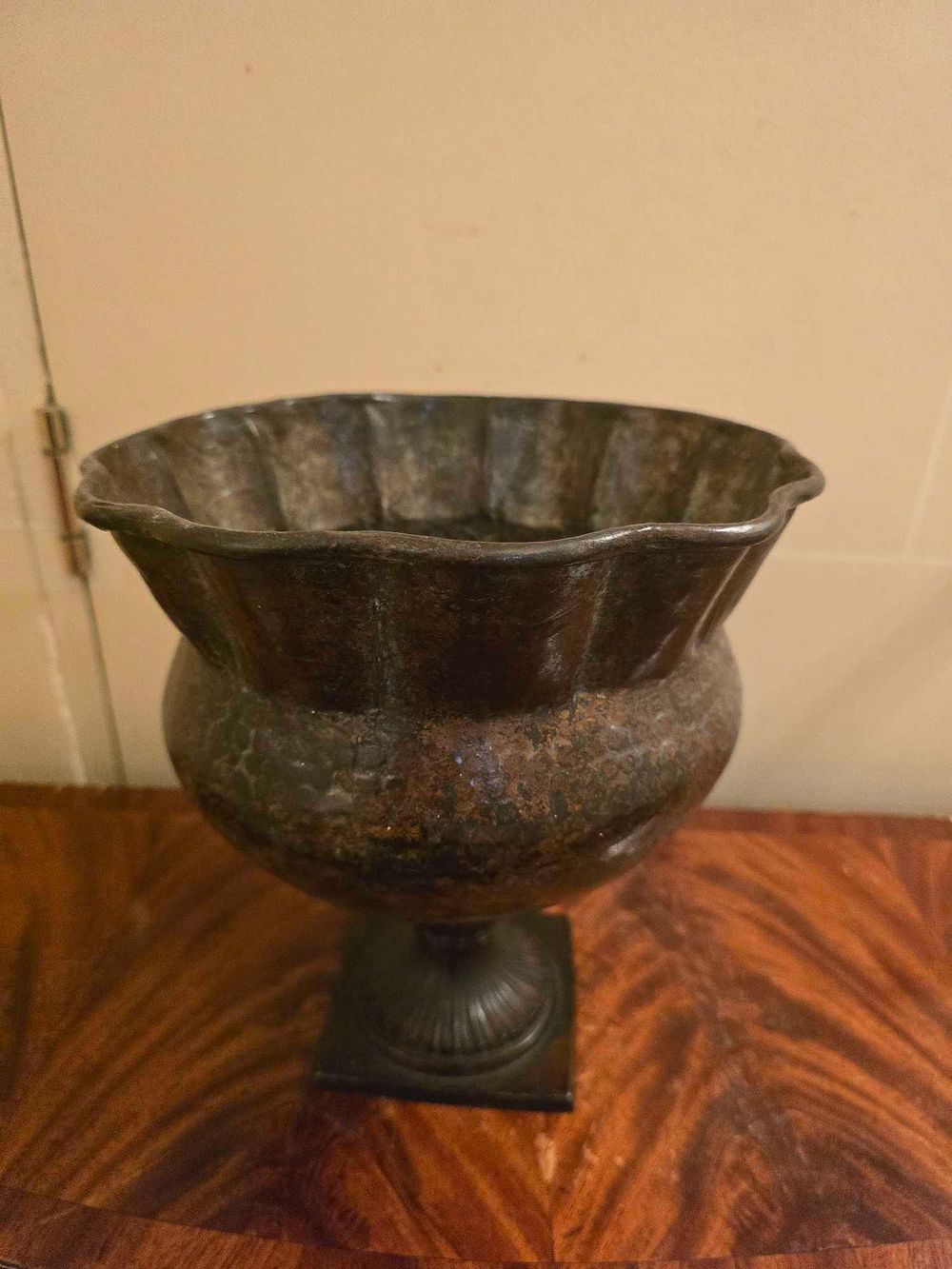 Lot 2075: An Antique Cast Iron Campana Form Garden Urn, Late 19th Century