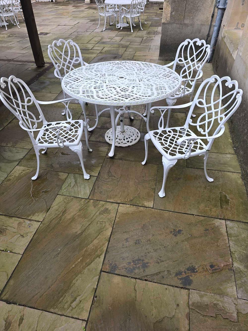 Lot 2086: A Set of Five HOMESTYLES Sanibel Cast Aluminum Outdoor Dining Furniture