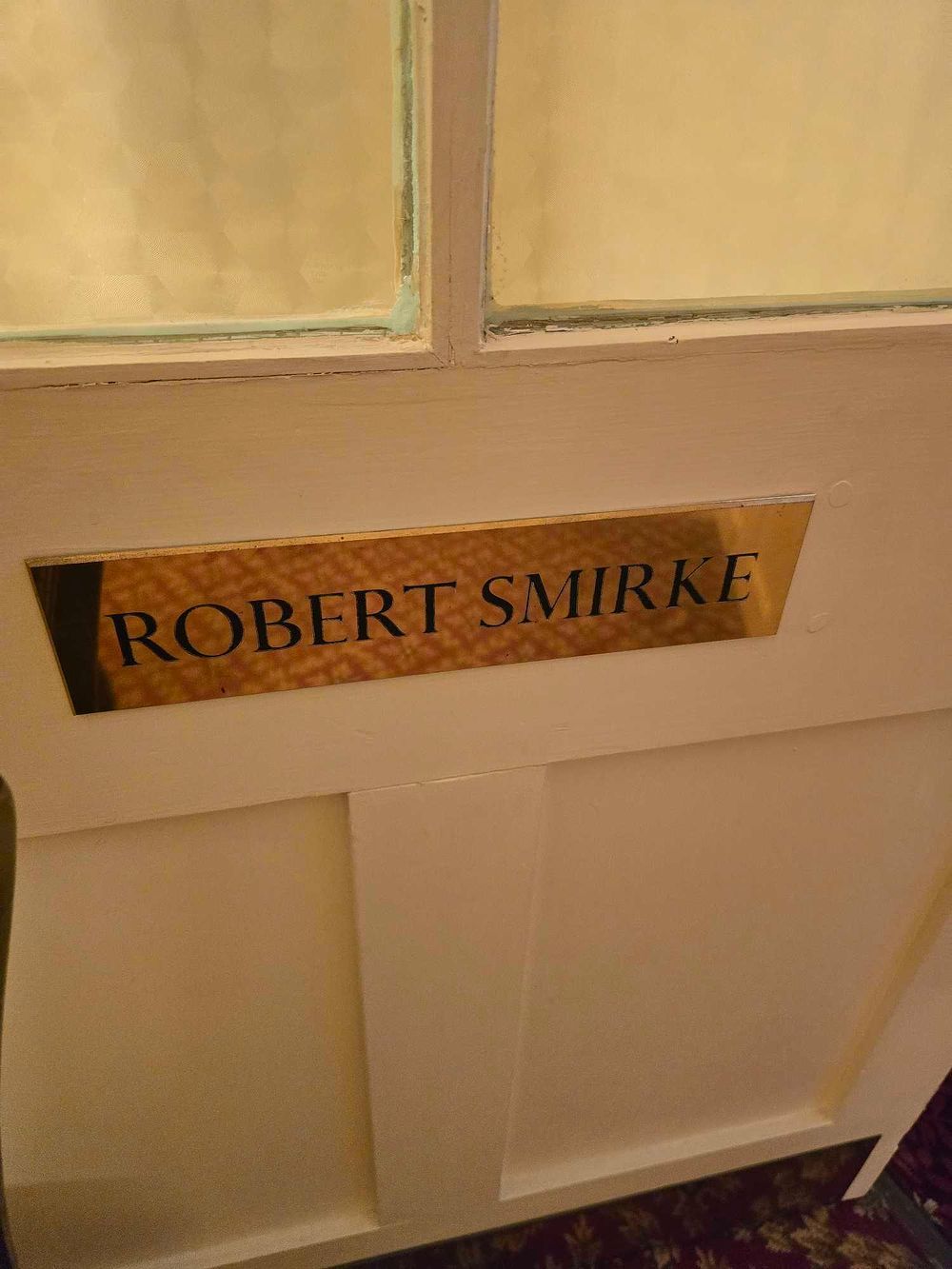 Lot 2106: A Bellamonte Contemporary Lateral File Cabinet and a Brass 'Robert Smirke' Room Sign