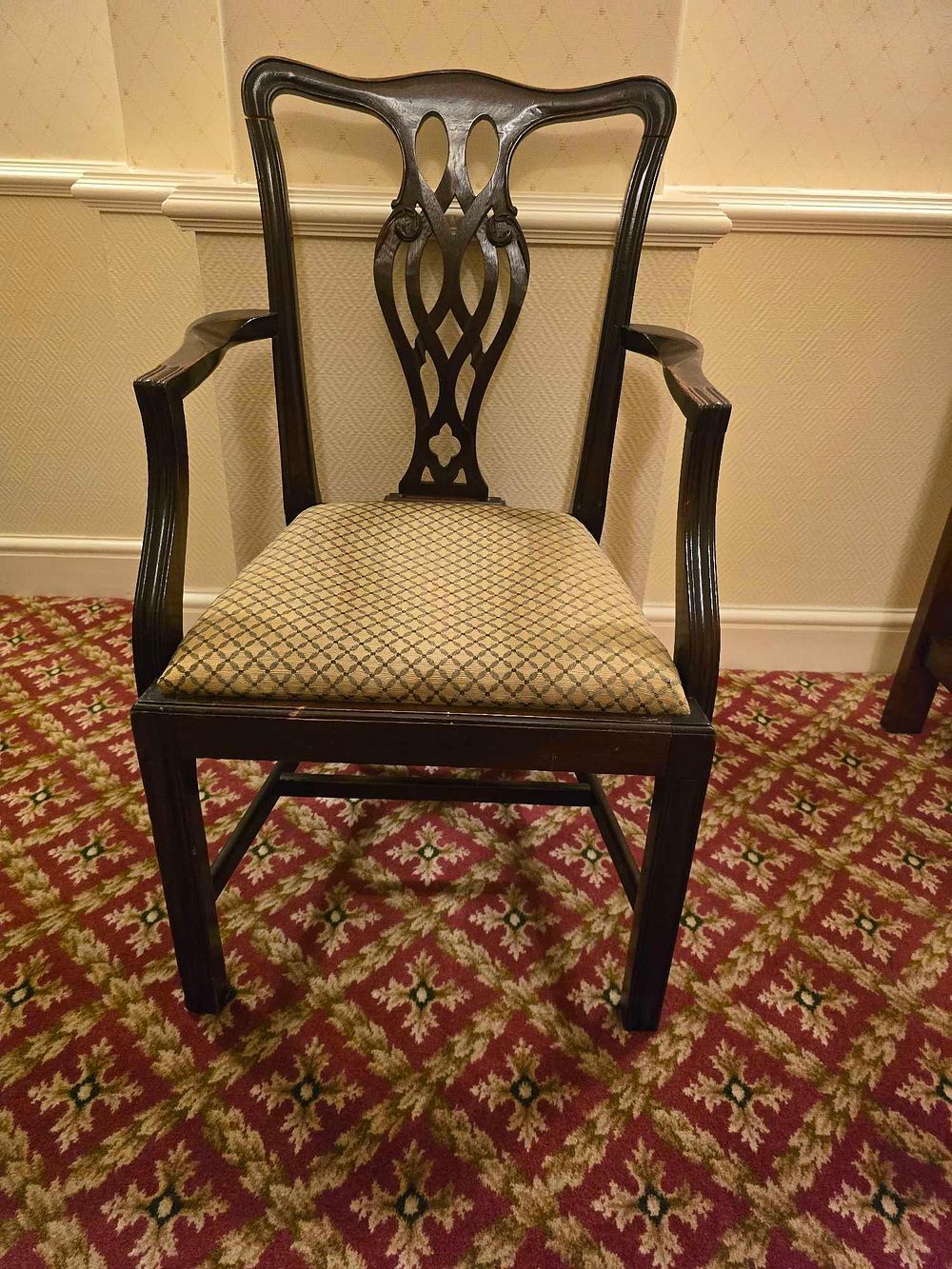 Lot 2114: A Chippendale Style Mahogany Armchair, Late 20th Century
