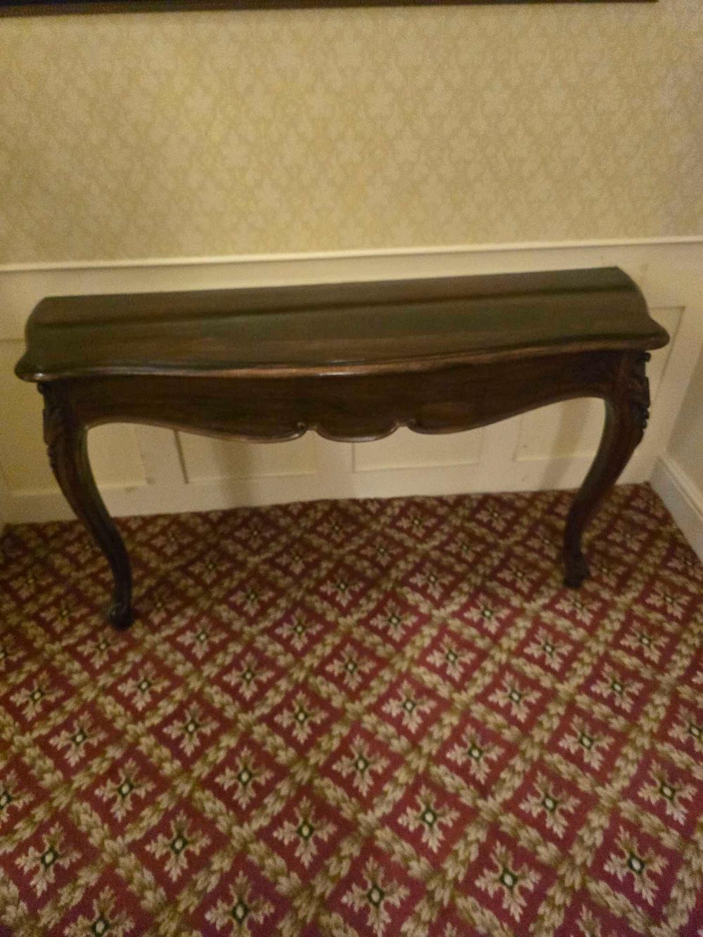 Lot 2123: A Rococo Revival Dark-Stained Wood Console Table