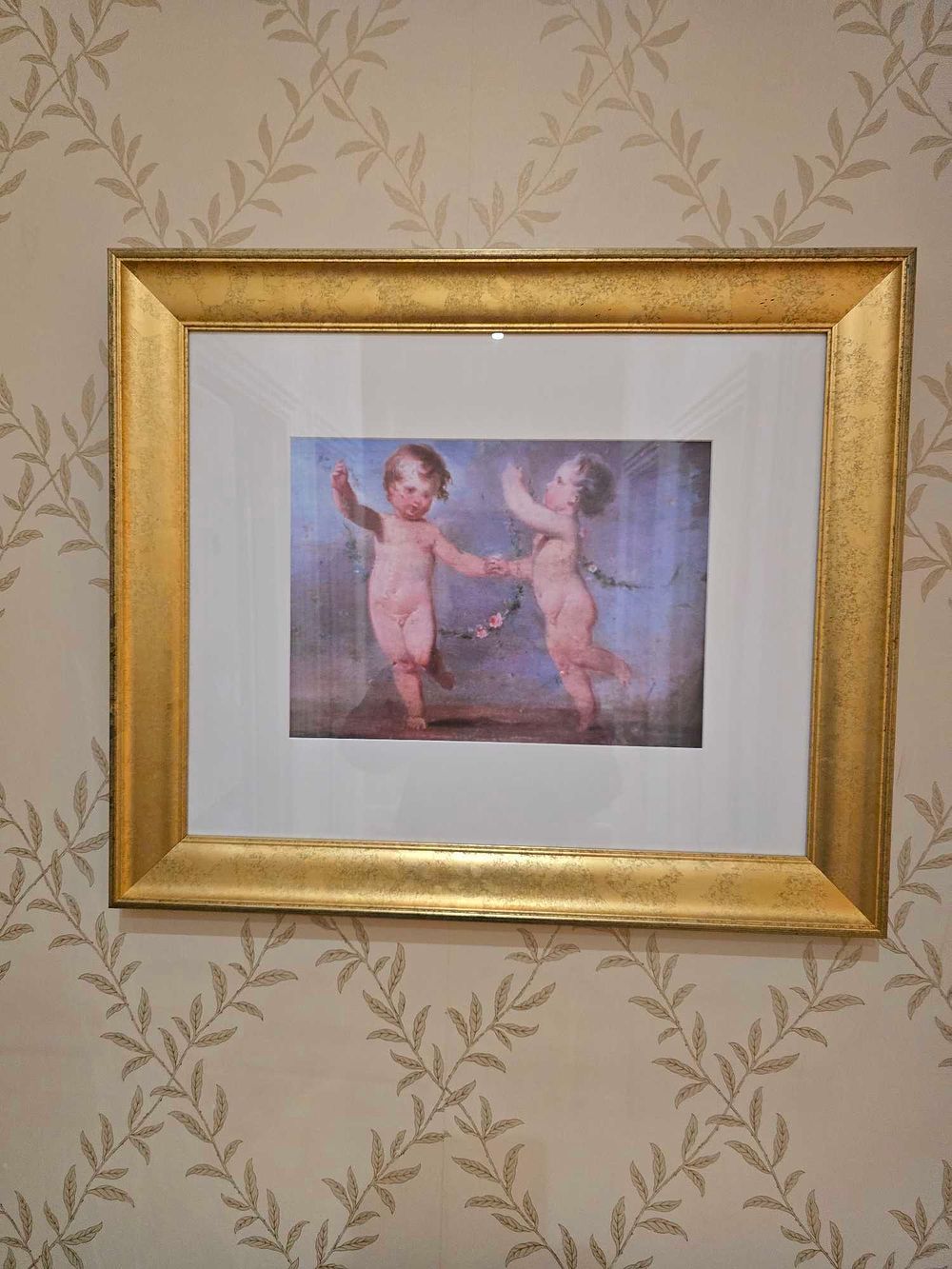 Lot 2137: A Framed Print of Two Putti, in 18th Century Rococo Style, 19th Century