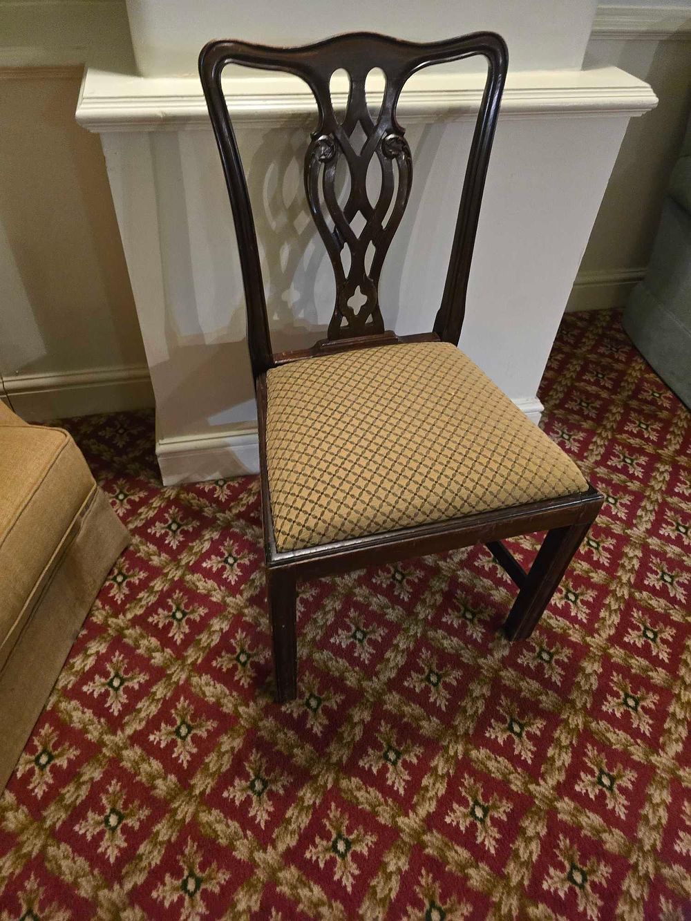 Lot 2142: Mahogany Chippendale Style Side Chair