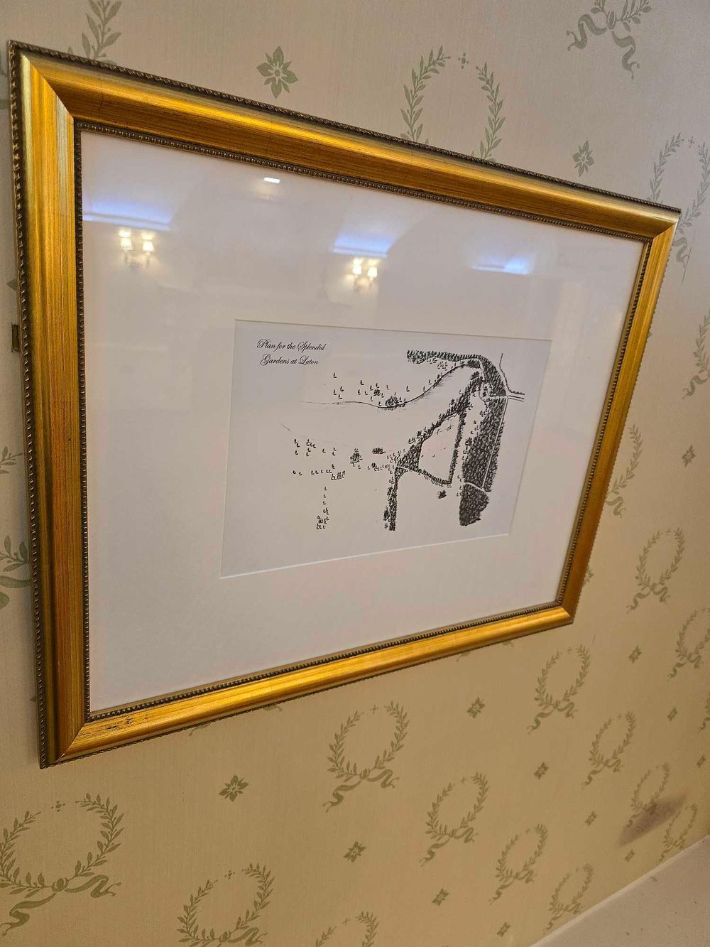 Lot 2165: A Framed Architectural Plan: 'Plan for the Splendid Gardens at Luton', 18th/19th Century Style