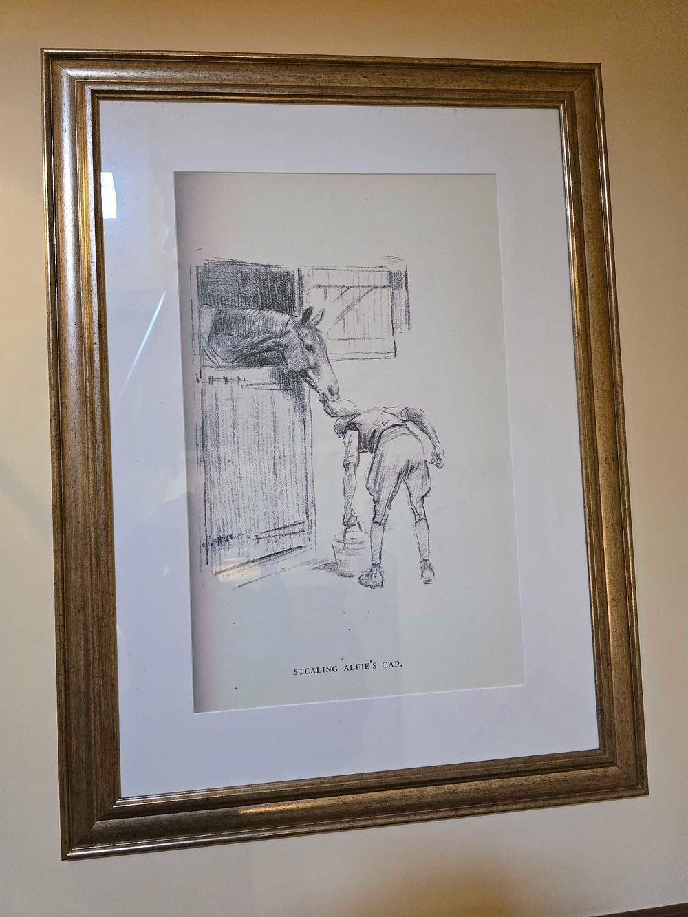 Lot 2202: Henri de Toulouse-Lautrec, 'Stealing Alfie's Cap', Framed Monochrome Illustration