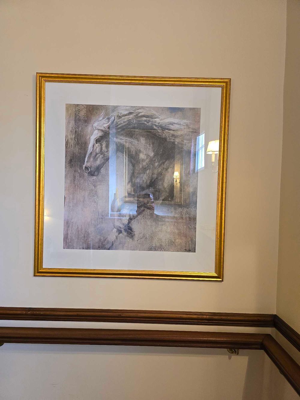 Lot 2206: Framed Equine Print, Signed Taylor