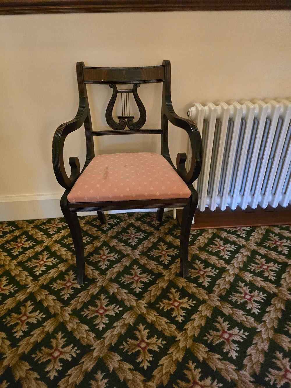 Lot 2211: A Duncan Phyfe Style Mahogany Lyre Back Armchair