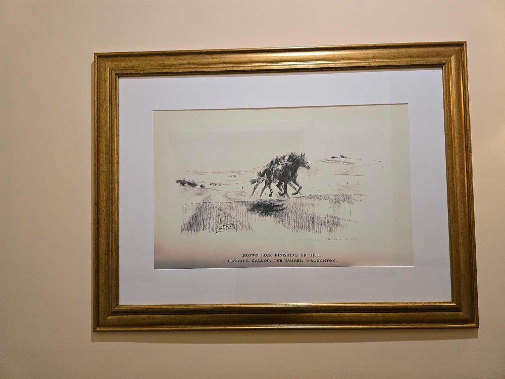 Lot 2215: Lionel Edwards (British, 1878-1966), 'Brown Jack Finishing Up Hill, Training Gallop, The Bushes, Wroughton', 1929
