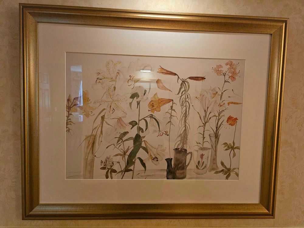 Lot 2229: Elizabeth Blackadder - Lilies and Passion Flower
