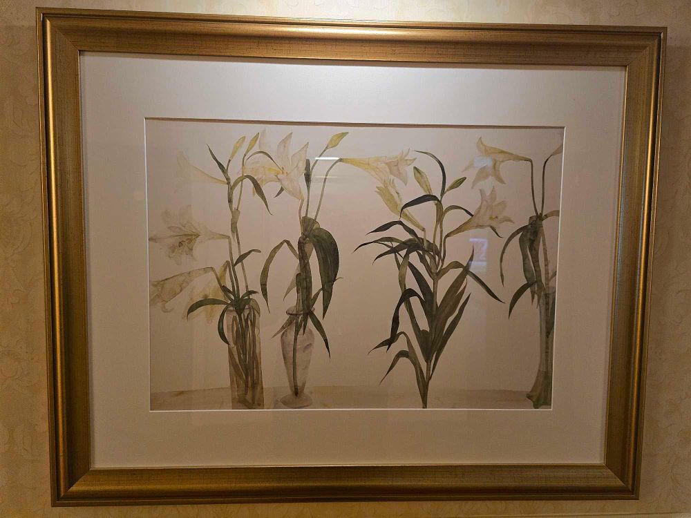 Lot 2230: Blaz R.A.A. Topola (1985), Botanical Still Life with Lilies, Watercolor