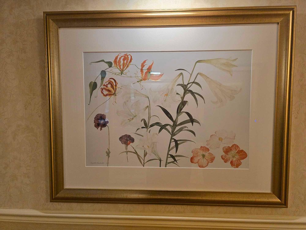 Lot 2232: Elizabeth Blackadder, Lilies and Other Flowers, a Print, 1971