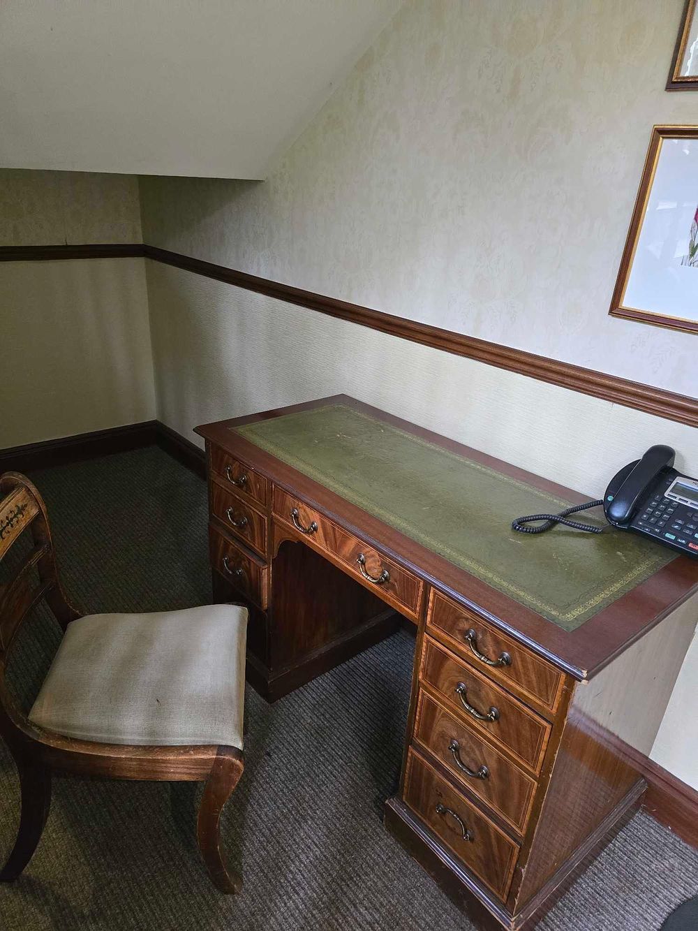 Lot 2237: A Traditional Mahogany Pedestal Desk and Coordinating Side Chair