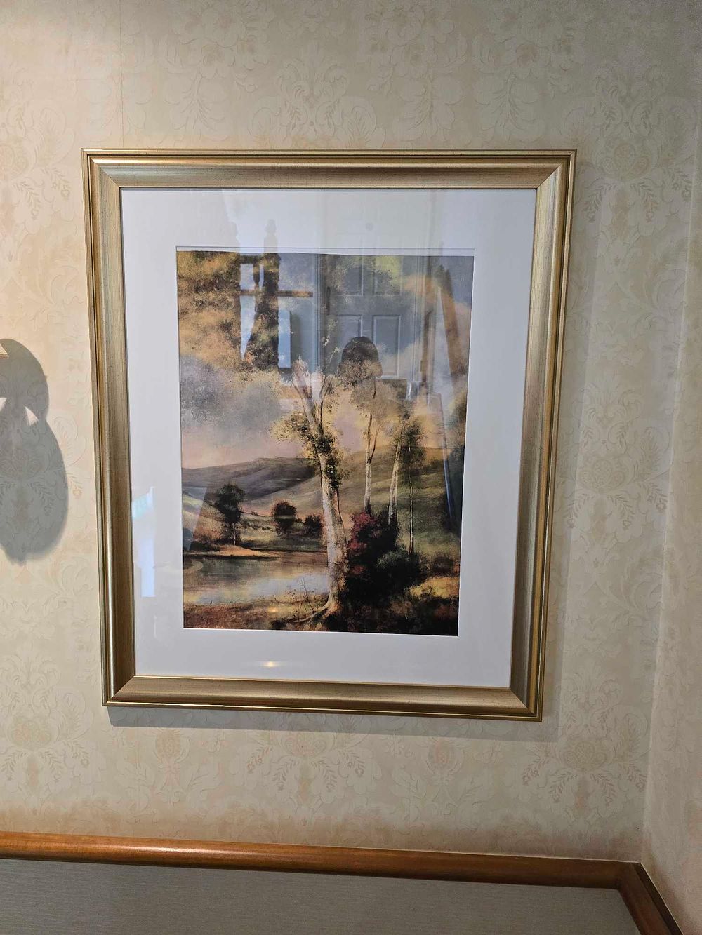 Lot 2239: Modern Framed Landscape Print on Canvas