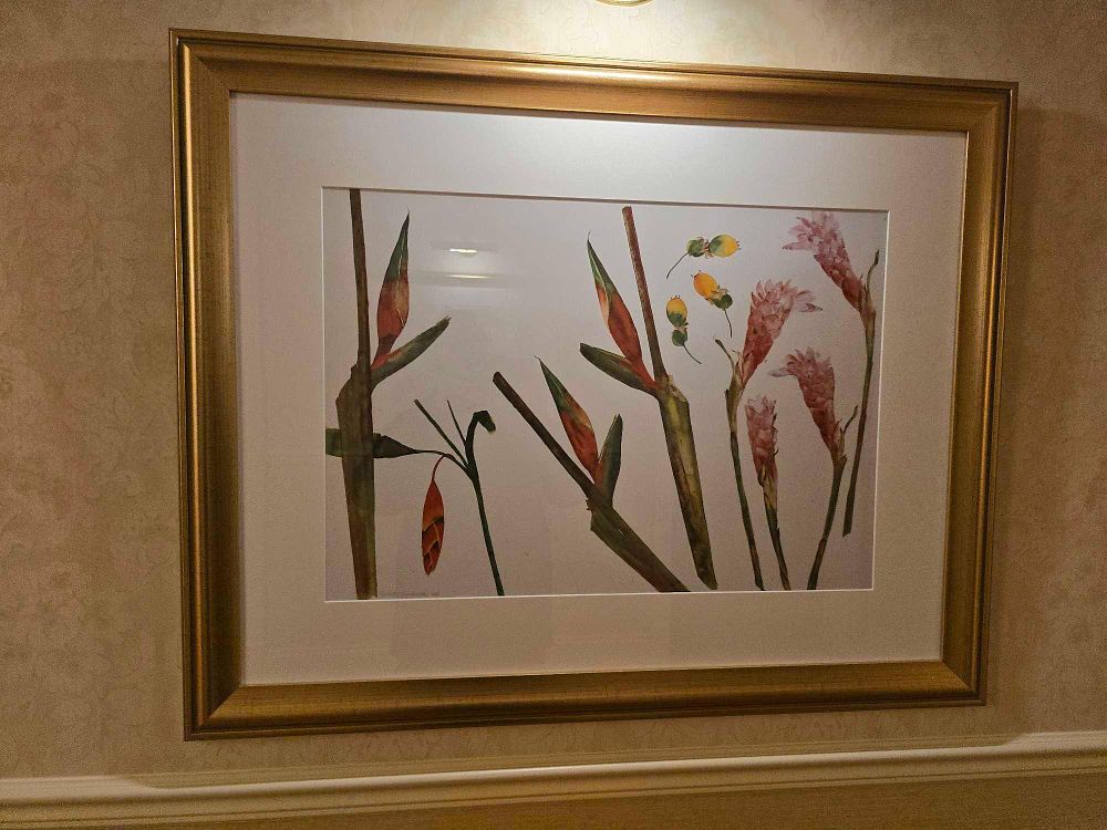 Lot 2251: A Framed Poster Print by Elizabeth Blackadder, Heliconia, Passion Fruit, and Ginger