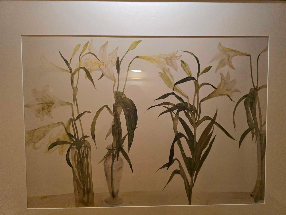 Lot 2255: Elizabeth D. Shoumatoff, Lilies, Watercolor, Dated 193-