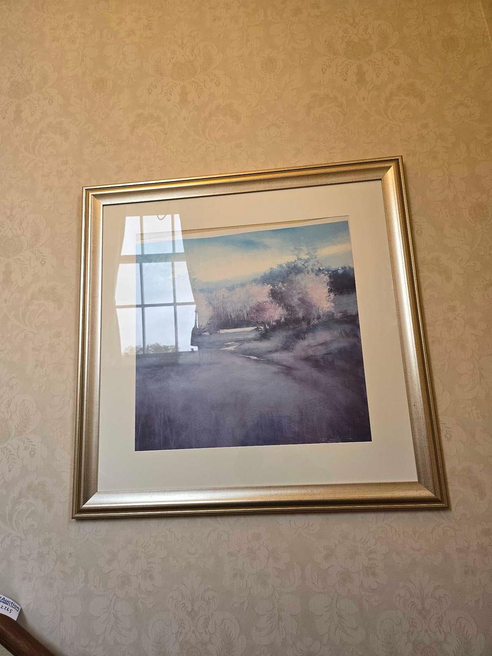 Lot 2265: Framed Impressionistic Watercolor Landscape, Signed 'MB'
