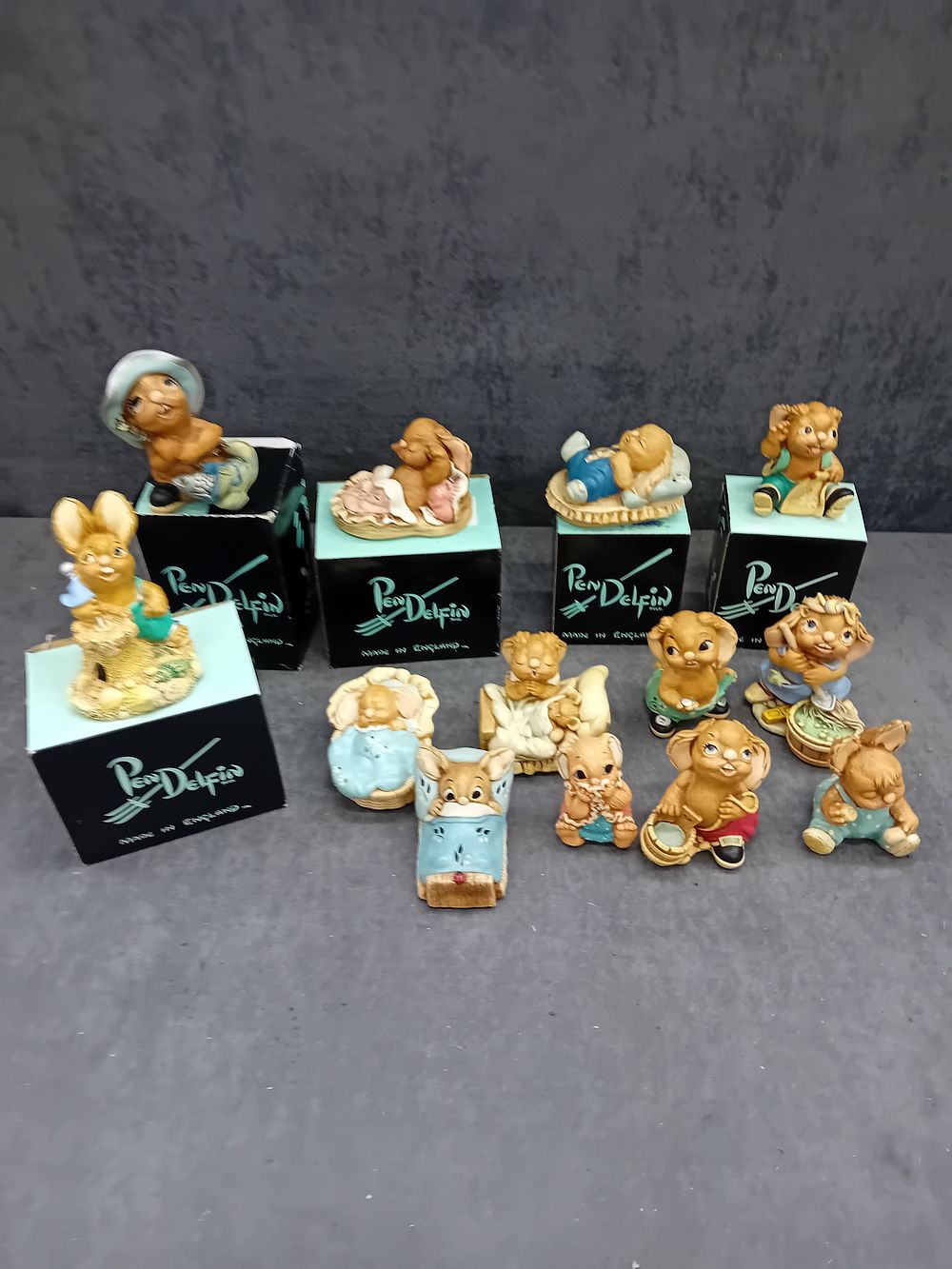 Lot 246: A Collection of Pendelfin Hand-Painted Stone Craft Rabbit Figurines