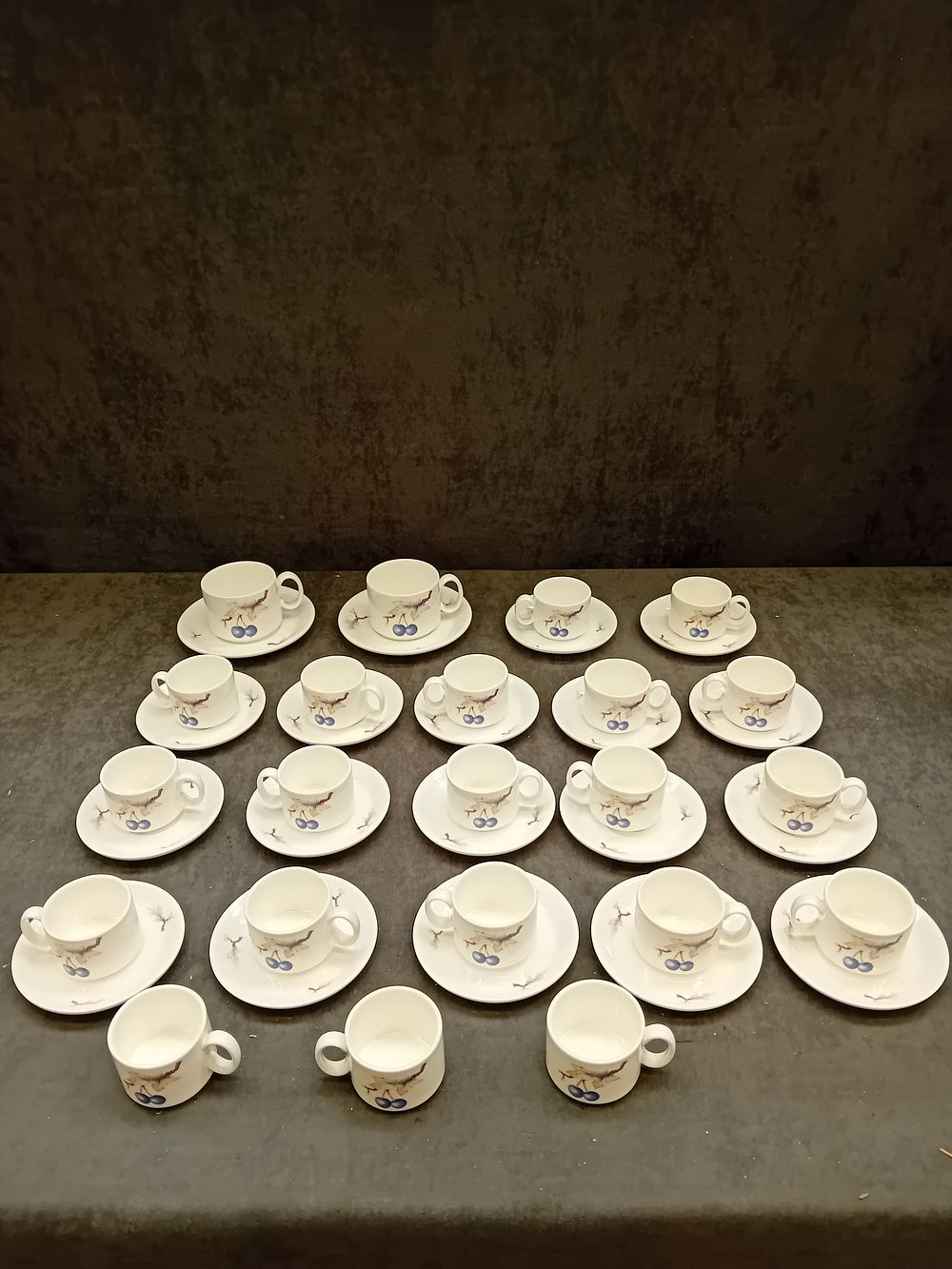 Lot 261: A Collection of Royal Doulton for Mandarin Oriental Hong Kong Bone China Demitasse Cups and Saucers
