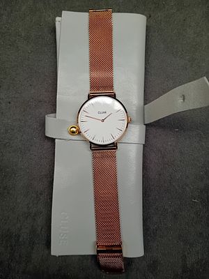 CLUSE La Boh&egrave;me Mesh Rose Gold-Tone and White Dial Watch. A CLUSE La Boh&egrave;me Mesh Rose Gold-Tone 