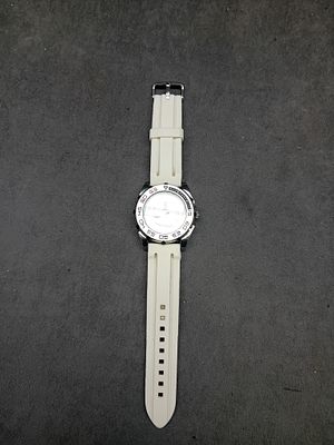 A Ferrari Branded Quartz Wristwatch with White Silicone Strap. A modern wristwatch featuring a 