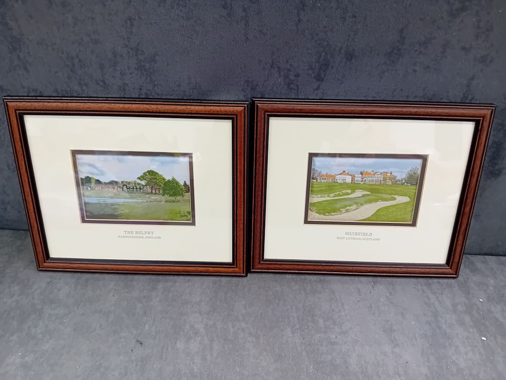 Lot 23: A Pair of Cash's Delicately Woven Golf Course Pictures. (Charity Lot - Fight For Sight)