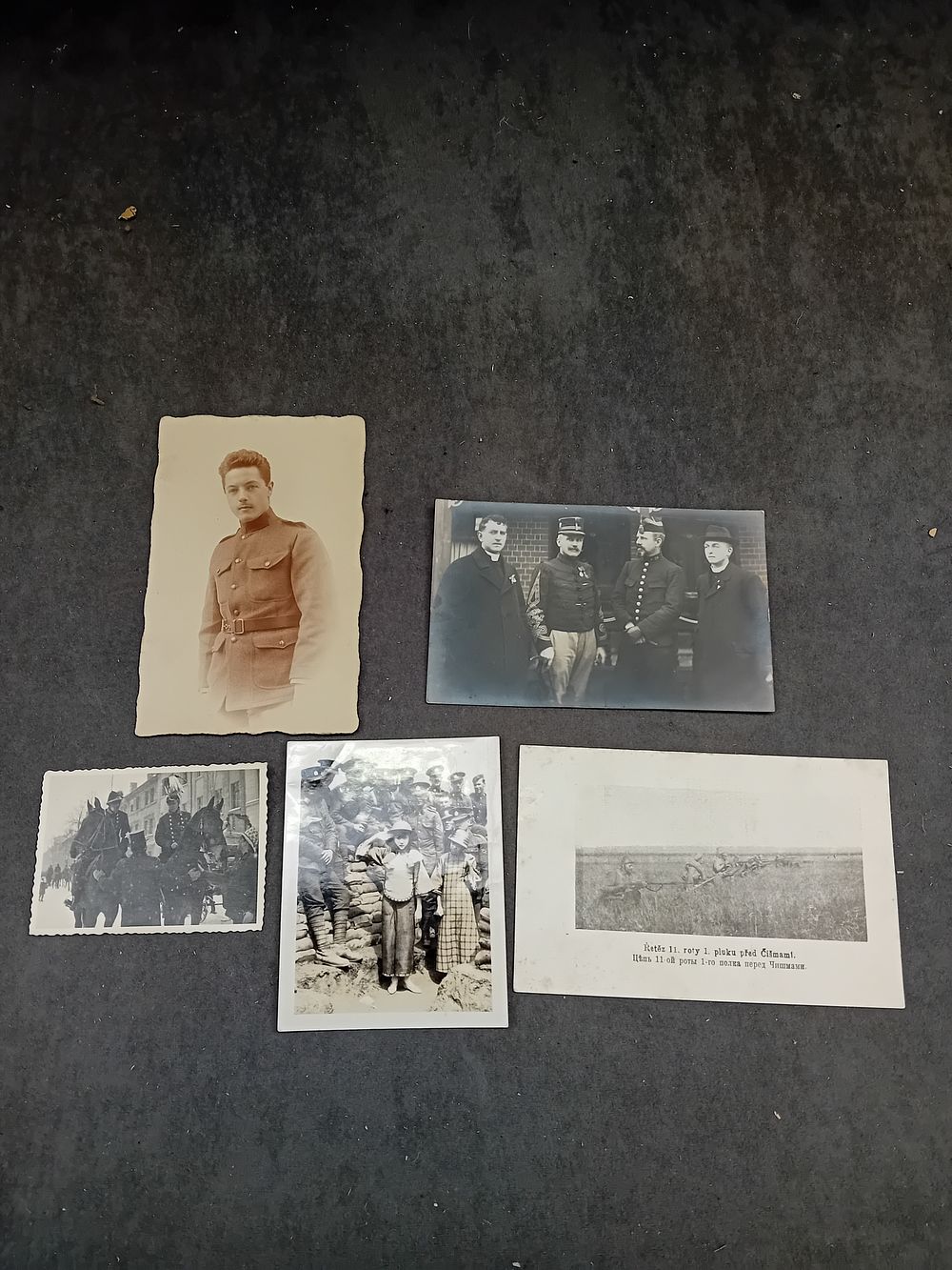 Lot 499: A Collection of Five WWI-Era Military Photographs, including Czechoslovak Legionary Subjects