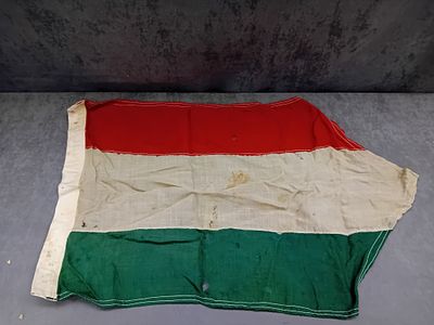 A Vintage Hungarian National Flag. A vintage textile flag, consistent with the national flag of 