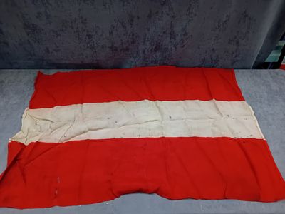 An Austrian Flag, 72cm x 100cm. An Austrian Flag, a rectangular textile featuring three 