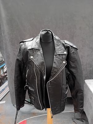 Akaso Black Leather Motorbike Jacket Size 42 As pictured