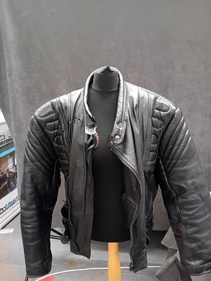 R.S.T International Authentic Style Black Leather Motorbike Jacket Size 44 As pictured