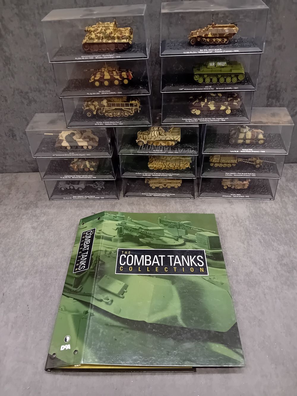 Lot 323: A Collection of 15 DeAgostini 'The Combat Tanks Collection' Miniature Military Vehicle Models with Book