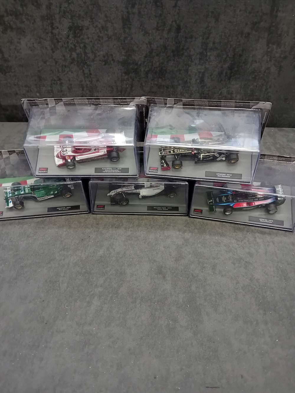 Lot 344: A Collection of Five Panini Formula 1 The Car Collection 1:43 Scale Die-Cast Models