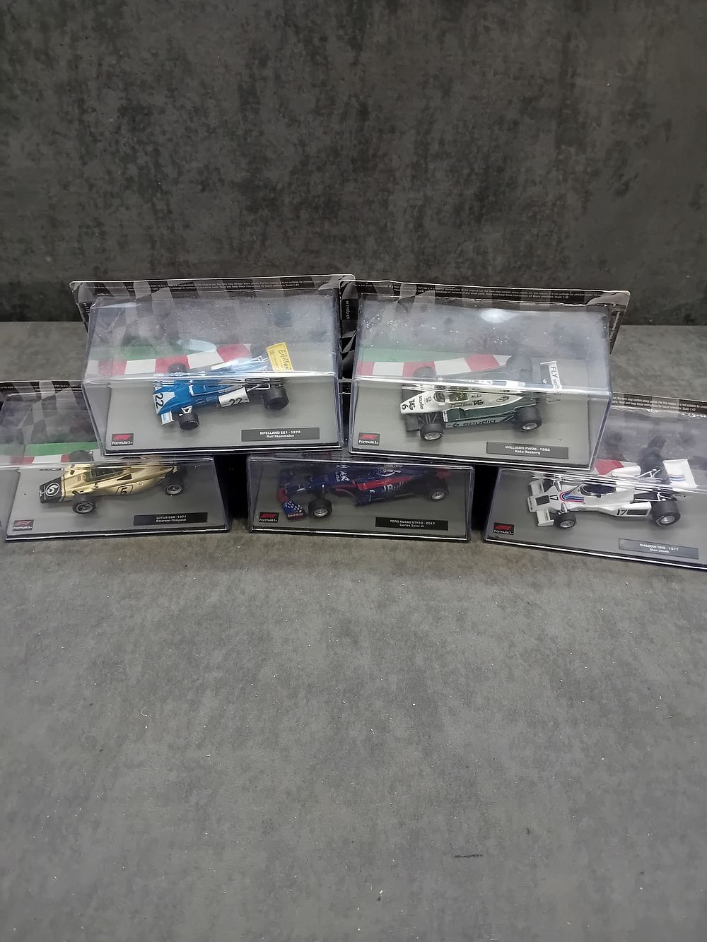 Lot 347: A Collection of Five Panini Formula 1 The Car Collection 1:43 Scale Die-Cast Models