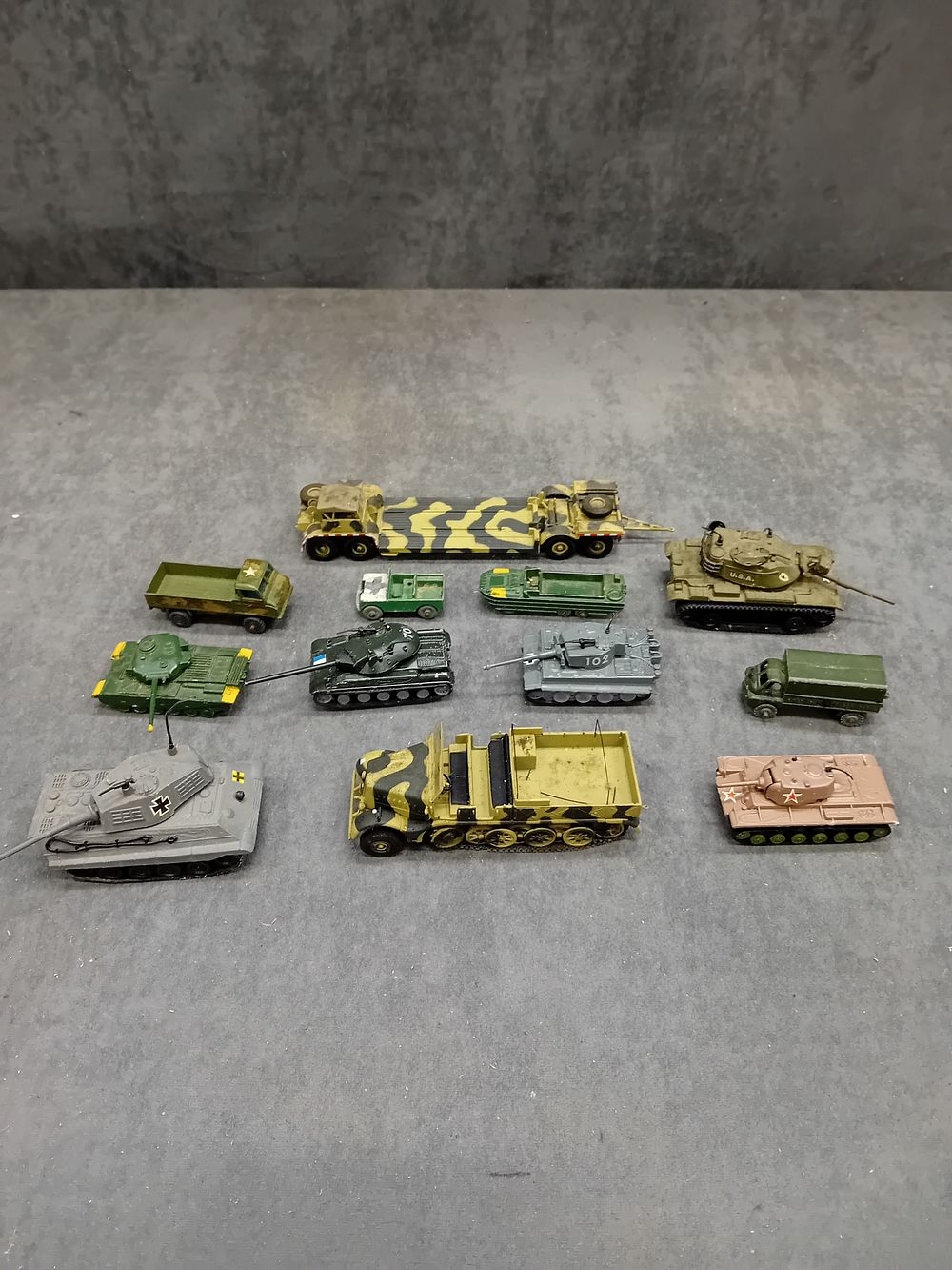 Lot 368: A Collection of Mid-to-Late 20th Century Miniature Die-Cast and Plastic Military Vehicles