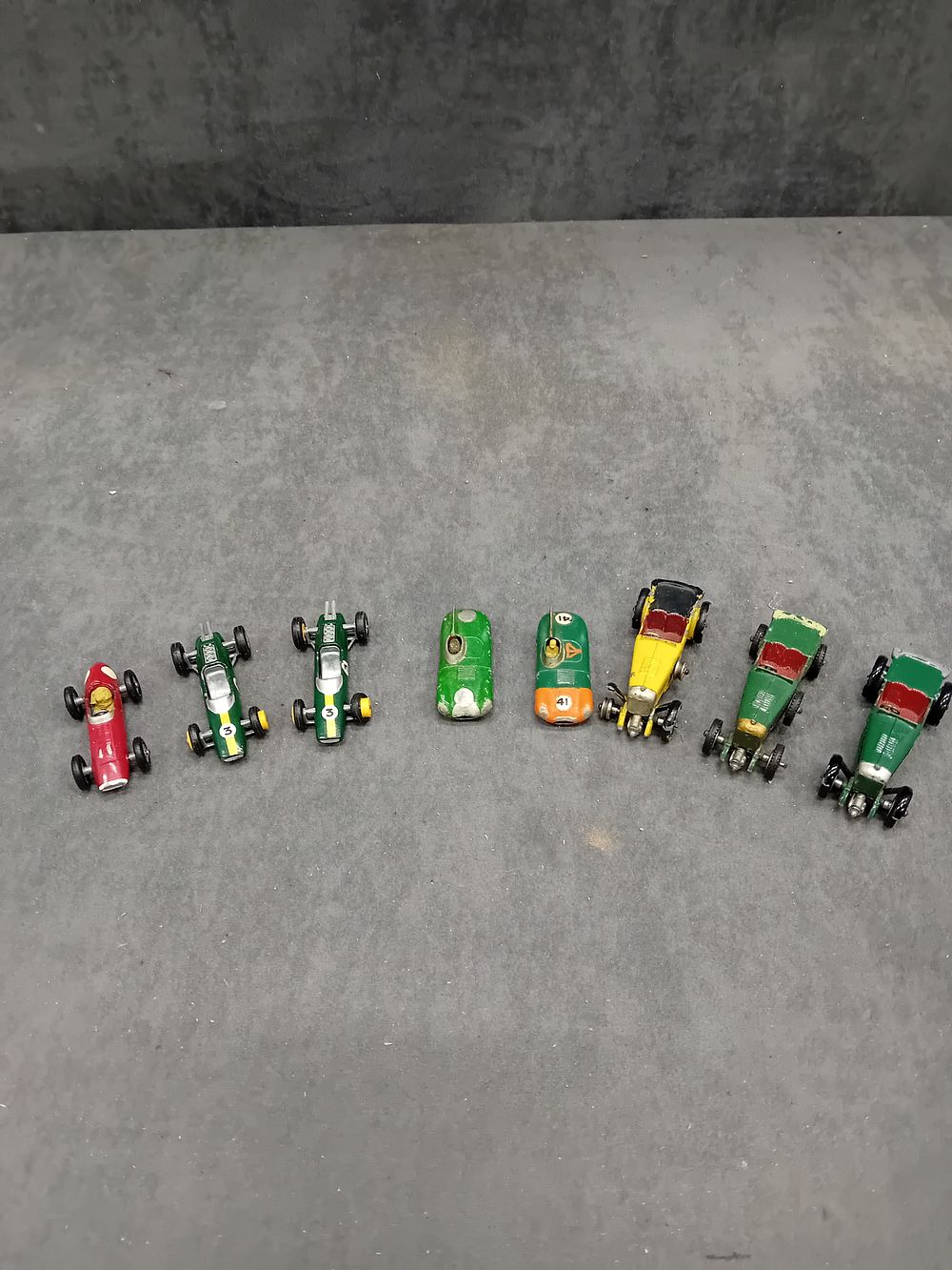 Lot 375: A Collection of Eight Vintage Lesney Matchbox Die-Cast Race and Sports Cars