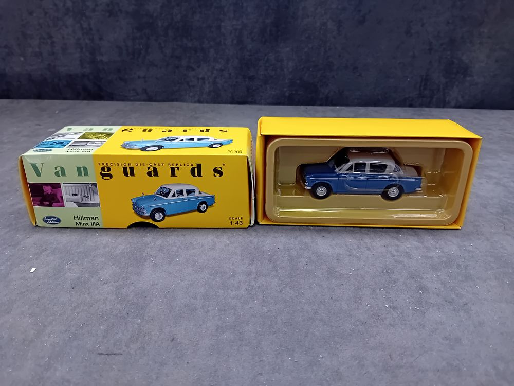 Lot 402: Vanguards VA06802 Hillman Minx IIIA Die-Cast Model Car, Azure Blue & Pearl Grey, 1:43 Scale