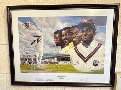 Limited edition print - Bowling legends signed