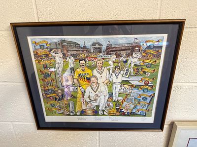 Classic Sporting Picture Signed by Gooch, Botham and Gower