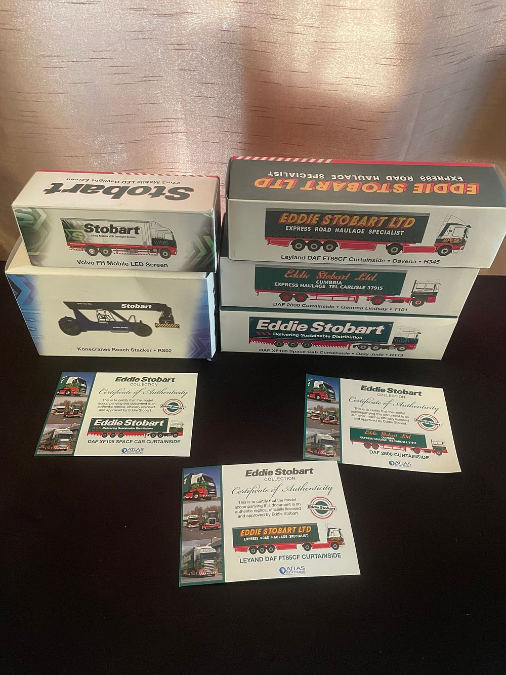 Lot 403: A Collection of Five Atlas Editions Eddie Stobart Die-Cast Model Commercial Vehicles