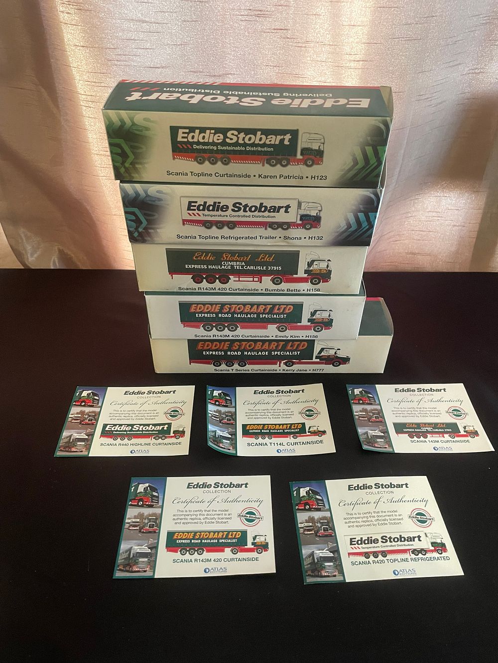 Lot 407: A Collection of Five Atlas Editions Eddie Stobart 1/76 Scale Die-cast Articulated Lorries