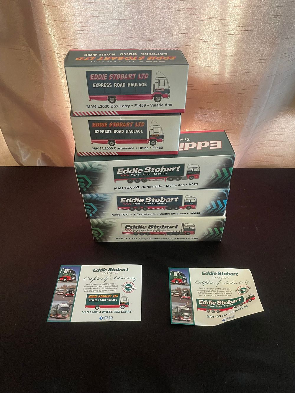 Lot 408: Five Atlas Editions Eddie Stobart Collection 1:76 Scale Die-Cast Model Trucks
