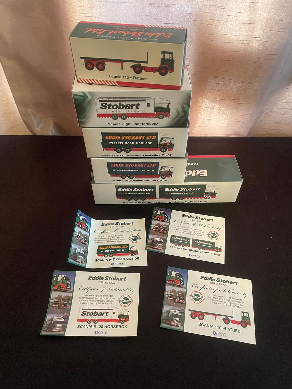 Lot 410: A Collection of 5 Atlas Editions Eddie Stobart 1:76 Scale Die-Cast Model Vehicles