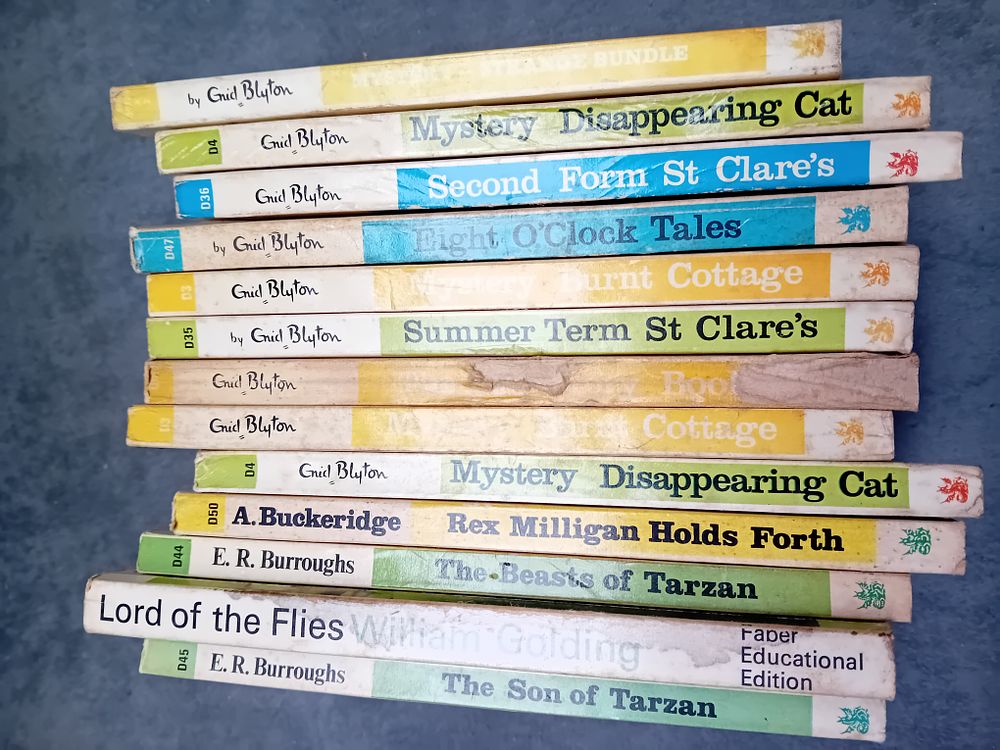 Lot 562: A Collection of 13 Vintage Paperback Books including Enid Blyton and E.R. Burroughs