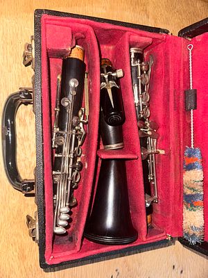 Vito Reso-Tone Clarinet in Carrying Case. Vito Reso-Tone Clarinet. The instrument components 