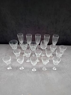 A Collection of 20 Mikasa Arctic Lights Crystal Stemware. A collection of twenty stemmed 