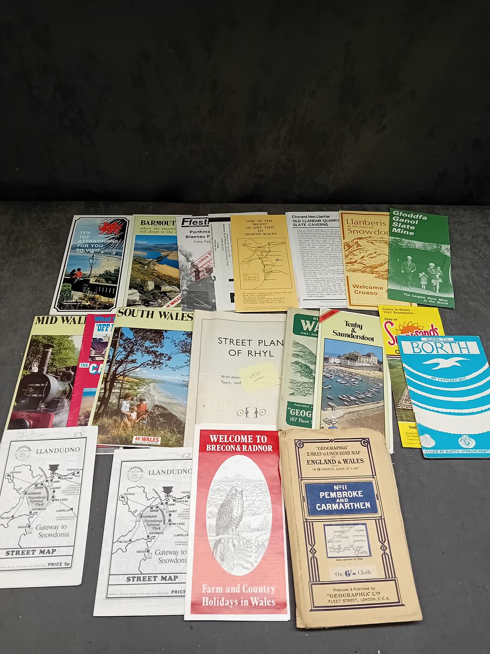 Lot 157: A Collection of Mid-20th Century Welsh Tourism Ephemera, including Brochures, Guides, and Maps