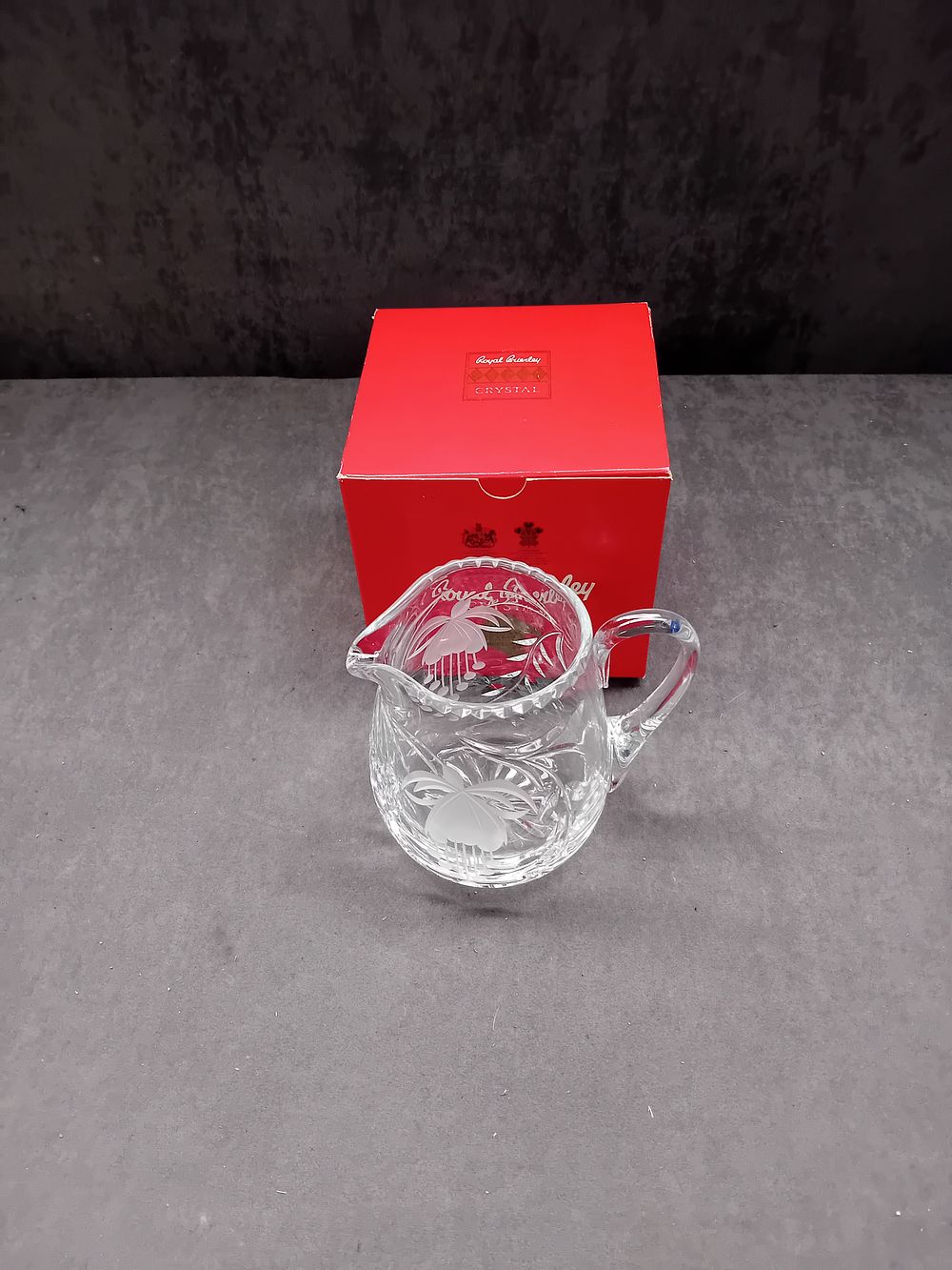 Lot 256: Royal Brierley Honeysuckle Led Crystal Creamer