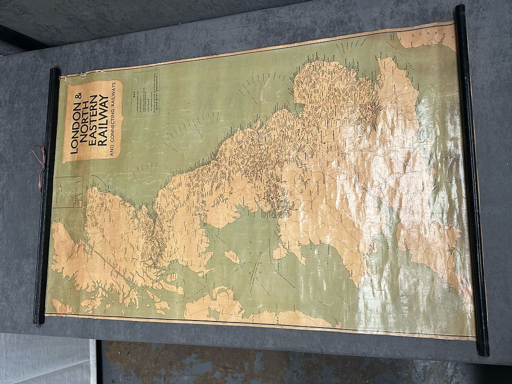 Lot 399: Vintage Cloth map of London and North Eastern...